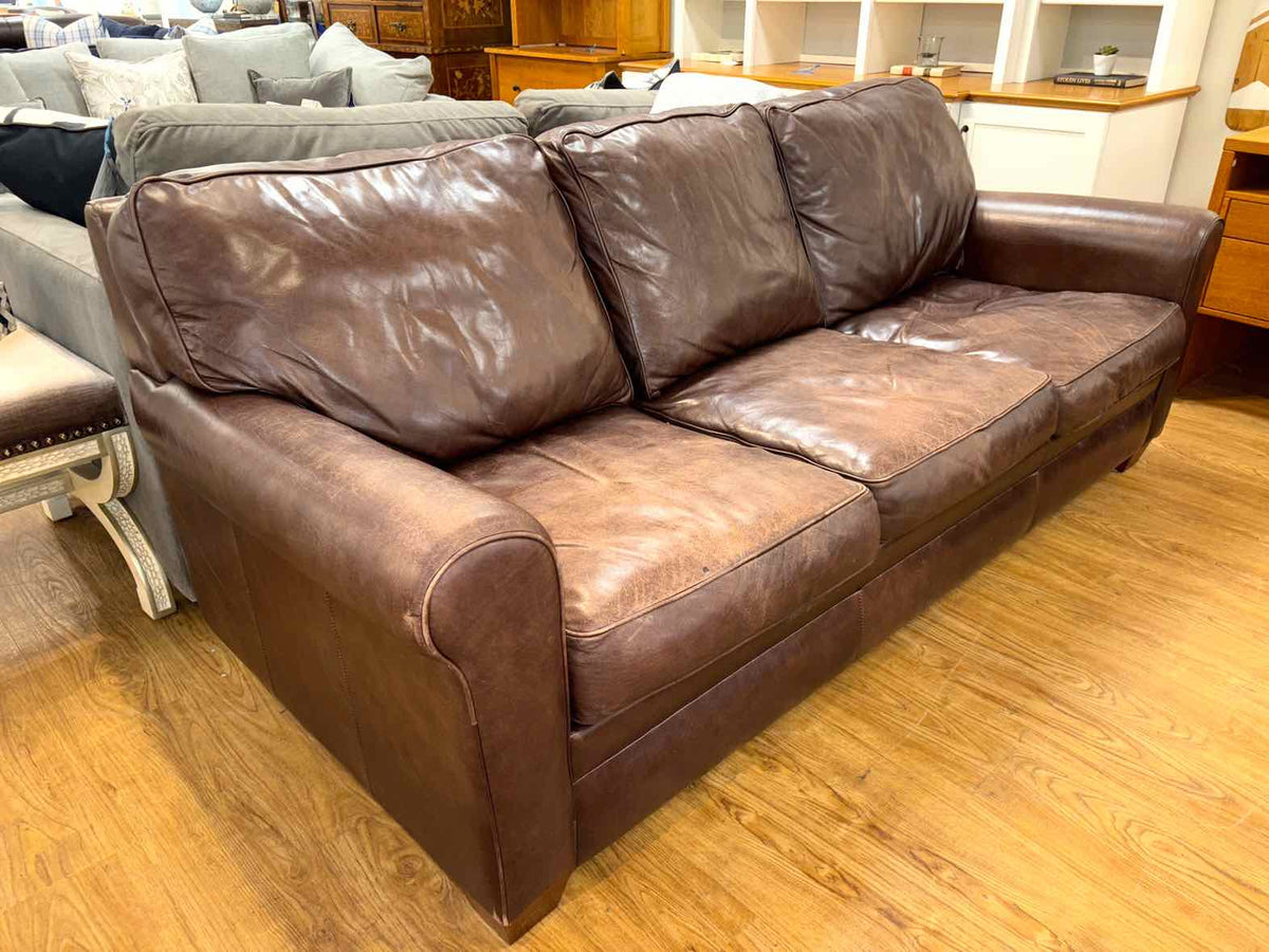 American Leather Brown Three Seater Sofa