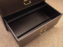 RH Metal 2 Drawer  File Cabinet with Brass Hardware