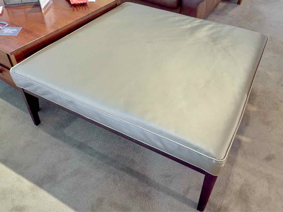 Mitchell Gold + Bob Williams Silver Faux Leather Ottoman