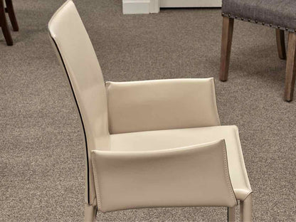 Pair of Bontempi Casa Linda Leather Arm Chairs in Cream