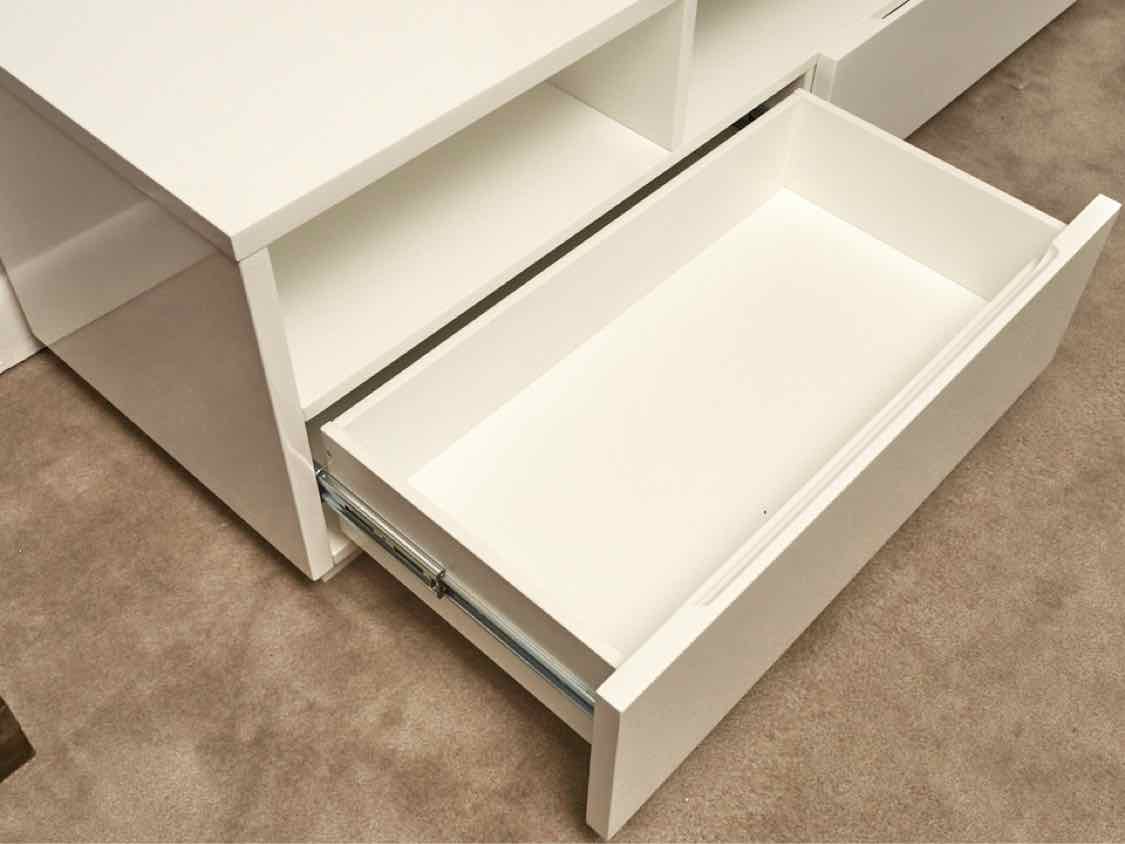 CB2 White Lacquer Media Furniture
