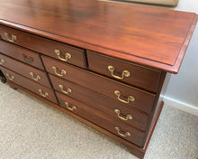 Mahogany 9 Drawer Dresser with Chippendale Brass Handles