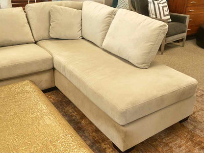 Boston Interiors 2 Piece Sectional/Chaise in Champagne Microfiber Upholstery