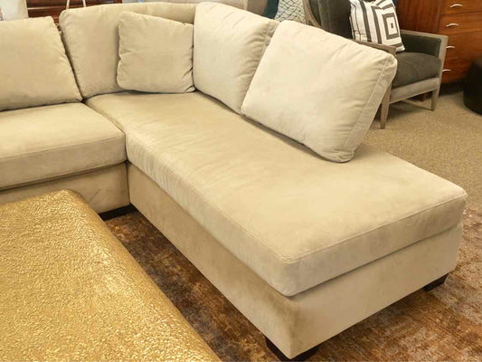 Boston Interiors 2 Piece Sectional/Chaise in Champagne Microfiber Upholstery