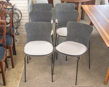 Set of 6 Ligne Roset Ettoriano Charcoal Felt Dining Chairs