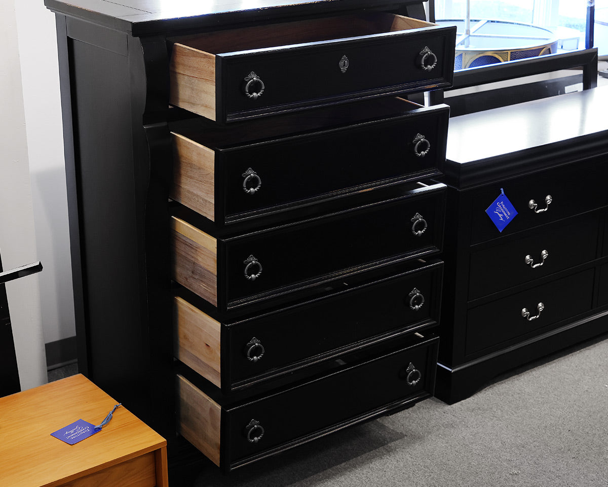 Black 5 Drawer Chest