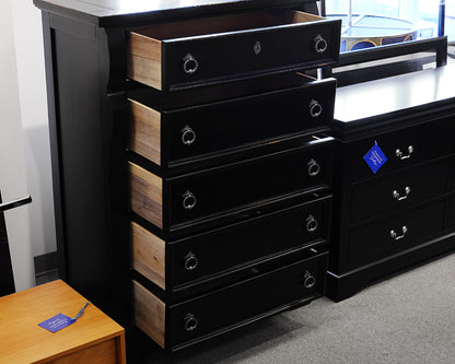 Black 5 Drawer Chest