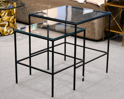 Glass Top Cocktail Table With Two Side Tables Set
