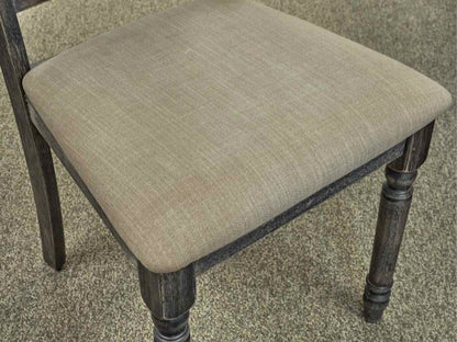 Rustic Barnboard Dining Table, Bench & Pair of Chairs in Dark Rub-Thru Finish