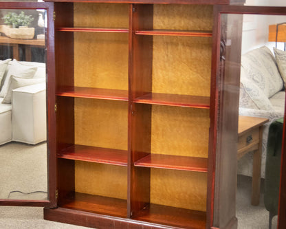 Mahogany Bookcase W/ Glass Doors