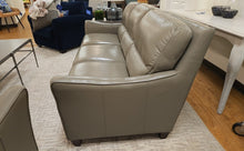 Macy's Light Grey Leather Sofa