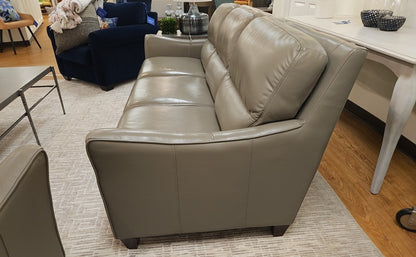 Macy's Light Grey Leather Sofa