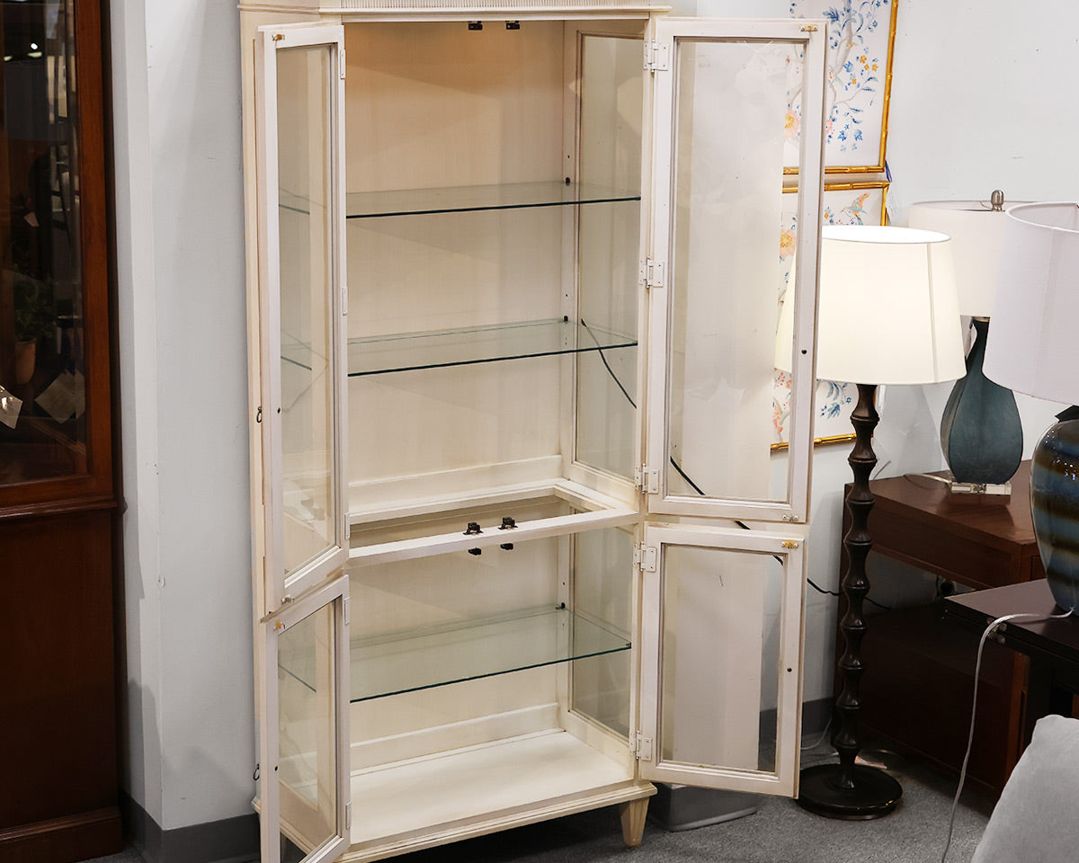 Ethan Allen Creme Display Cabinet