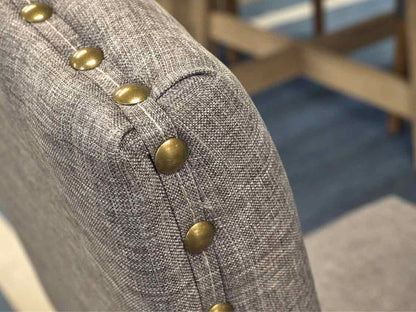 Set of 6 Grey Heather Parsons Dining Chairs on Driftwood Finish Legs