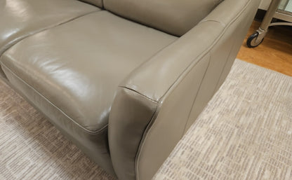 Macy's Light Grey Leather Sofa