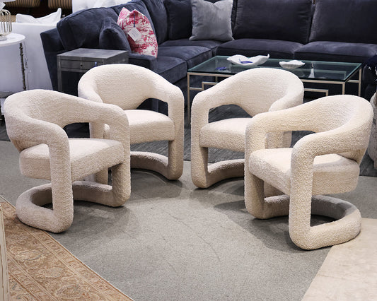Set of 4 Modern Upholstered Arm Chairs
