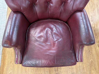 Hancock and Moore Tufted Burgundy Chair