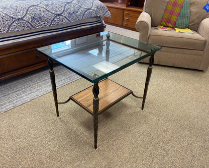 Charleston Forge Metal & Glass Side Table