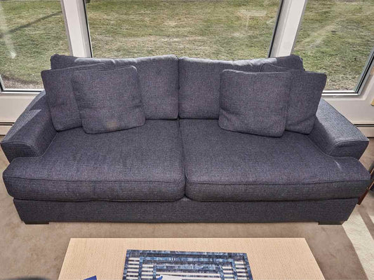 Mercury Orson  ' Sugarshack Denim' 2 Cushion Feather Blend  4 Toss Pillows Sofa