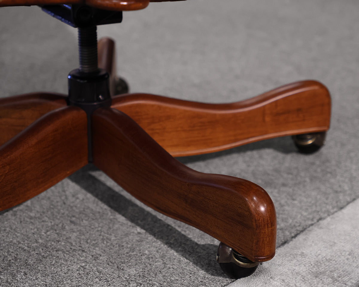 Hancock and Moorer Leather Desk Chair on Casters
