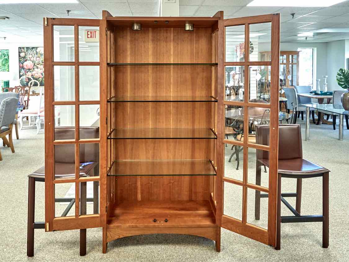 Stickley Cherry Lighted Display Cabinet