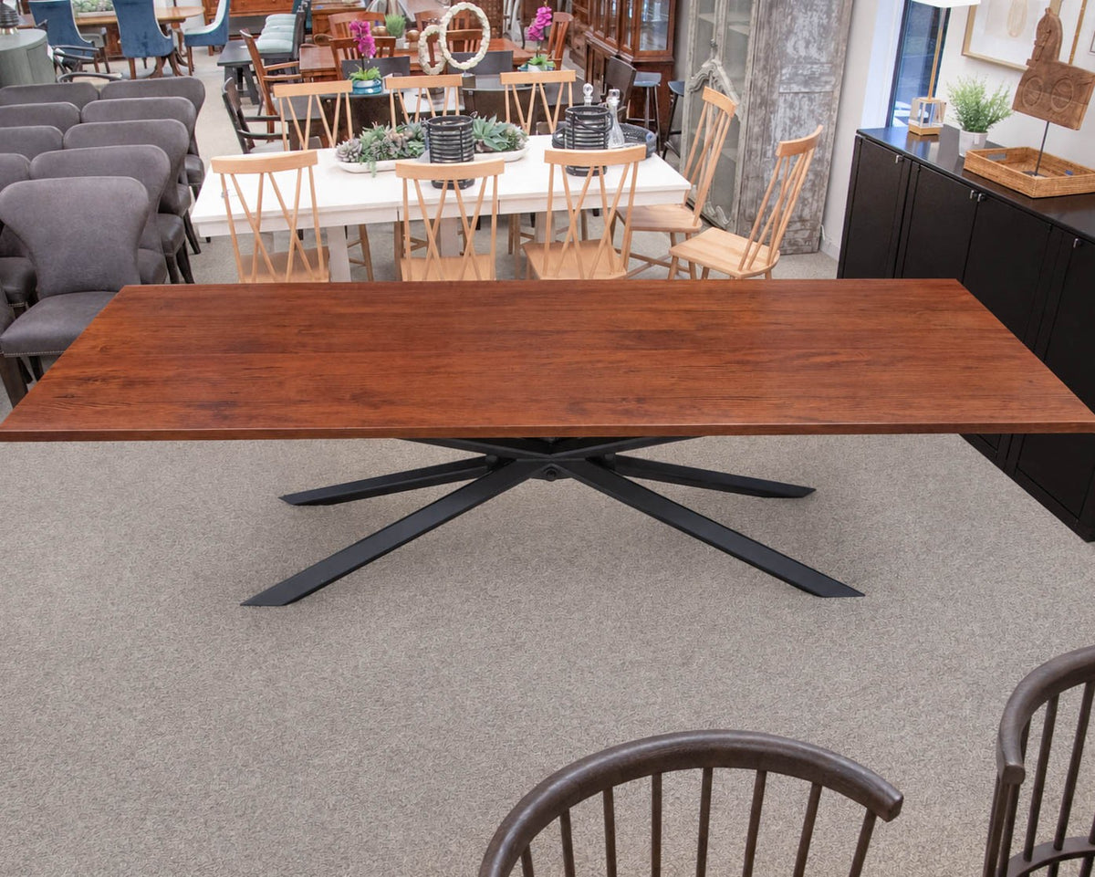 Ash Modern Dining Table with Steel Base