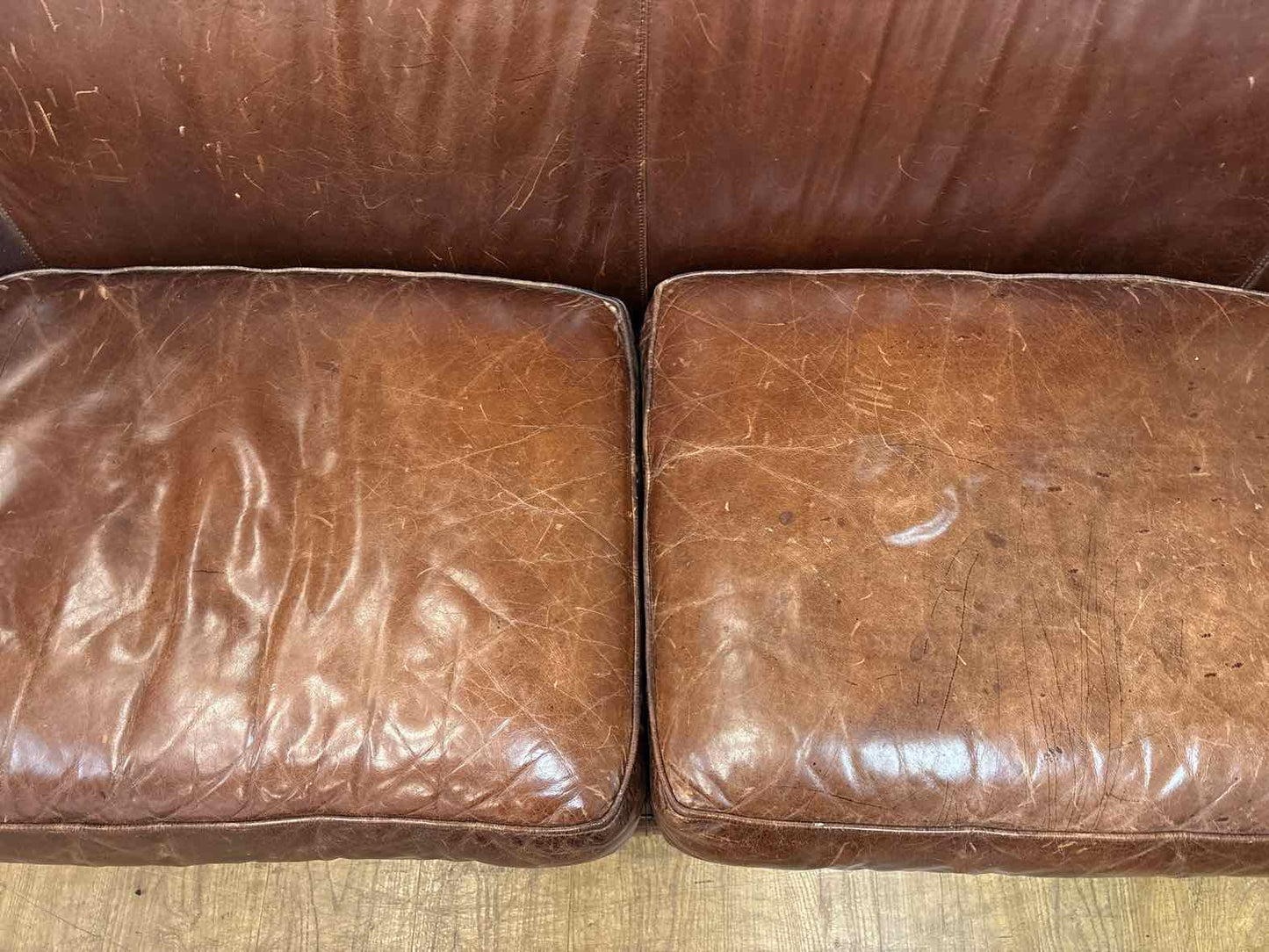 Crate & Barrel Leather Loveseat