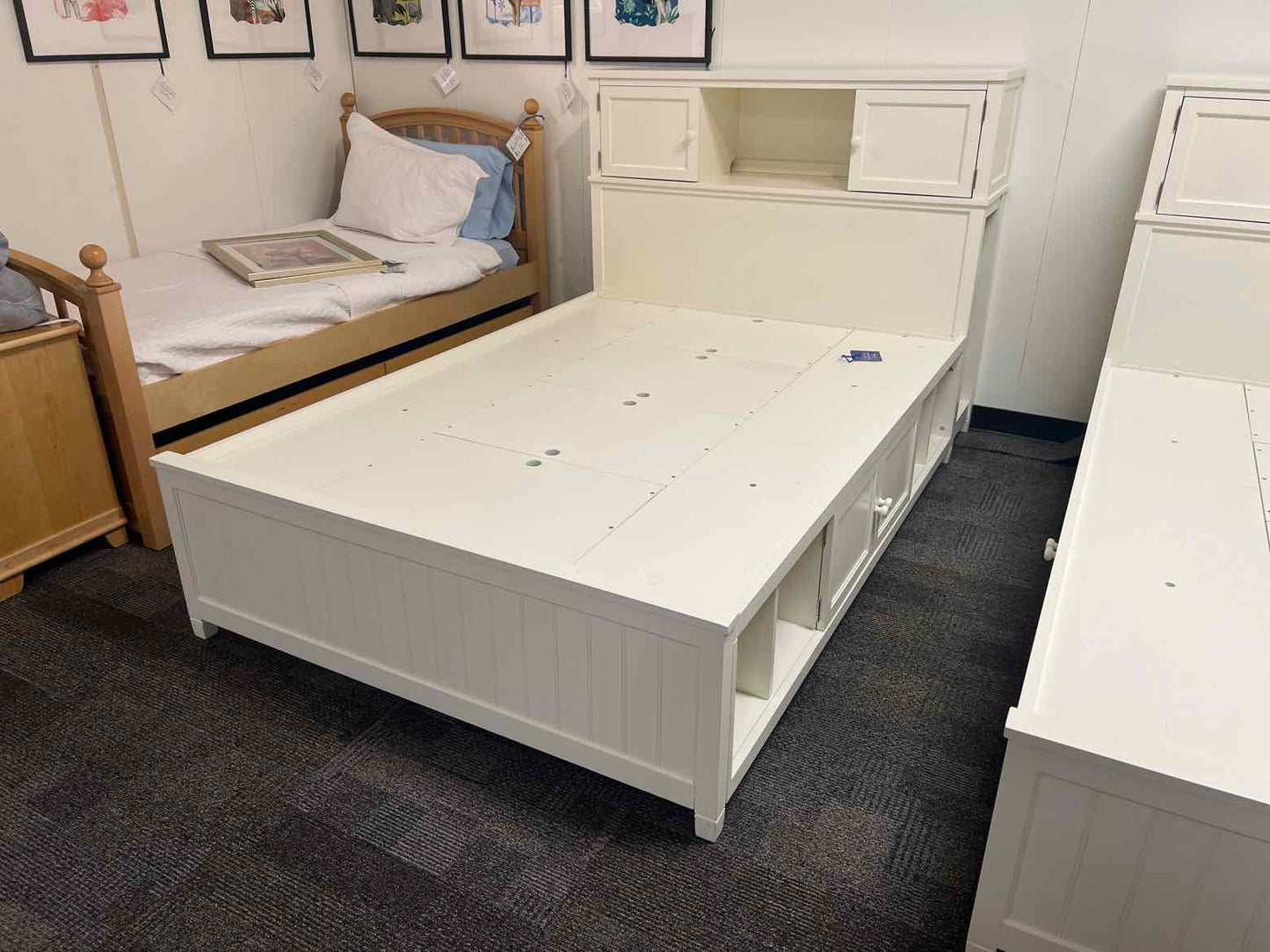 PB Teen Off-White Platform Storage Bed w/ Hutch