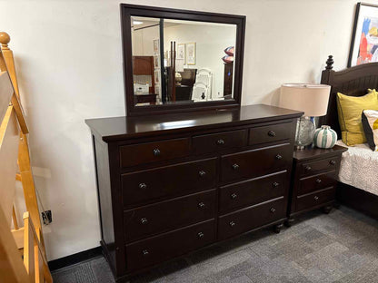 9-Drawer Dresser and Mirror in Espresso