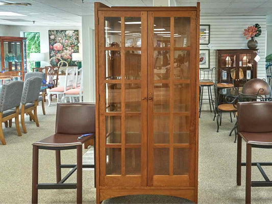Stickley Cherry Lighted Display Cabinet