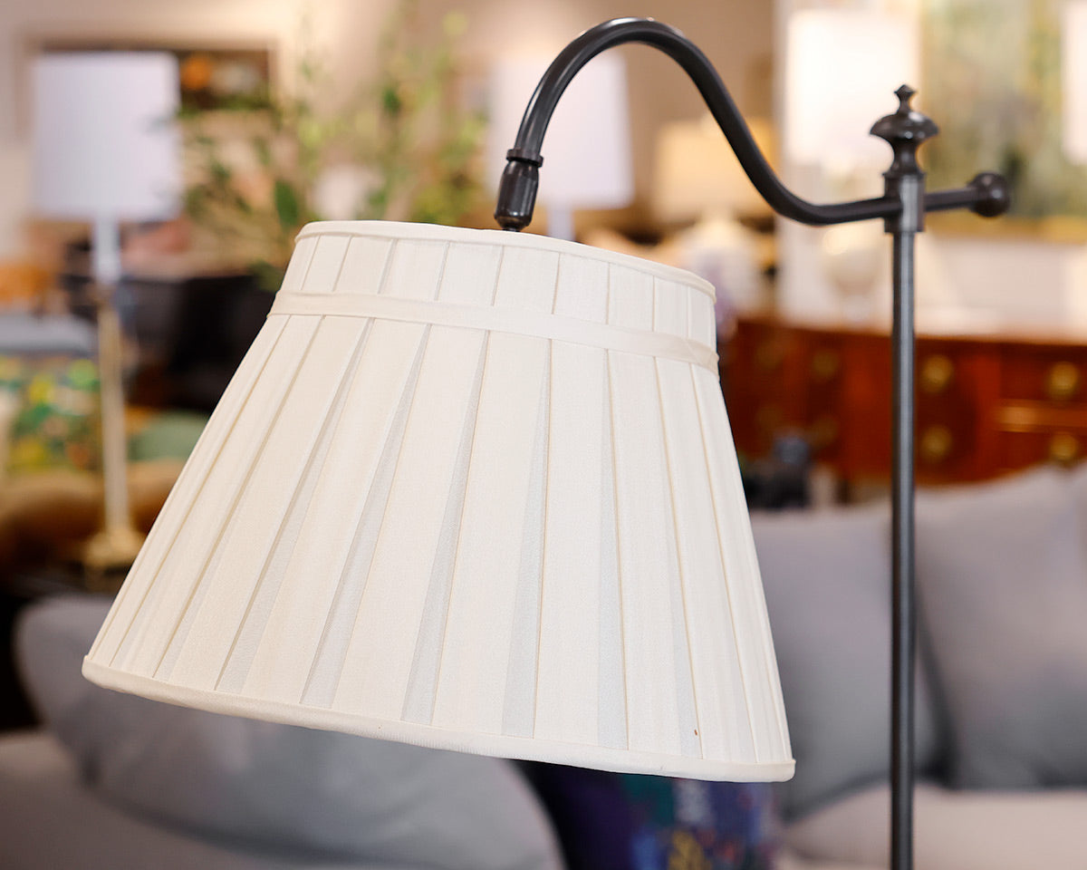 Swan Neck Floor Lamp w/ Cream Shade