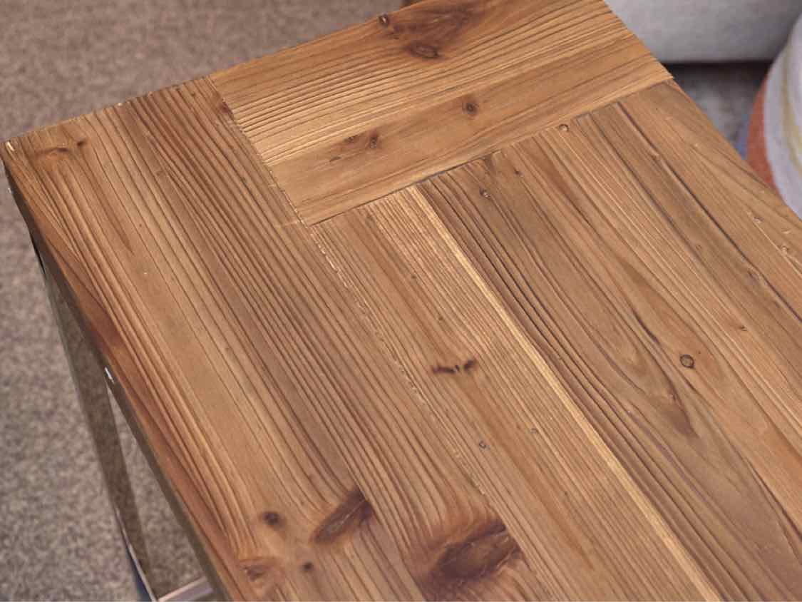Reclaimed Wood Console with Chrome Base