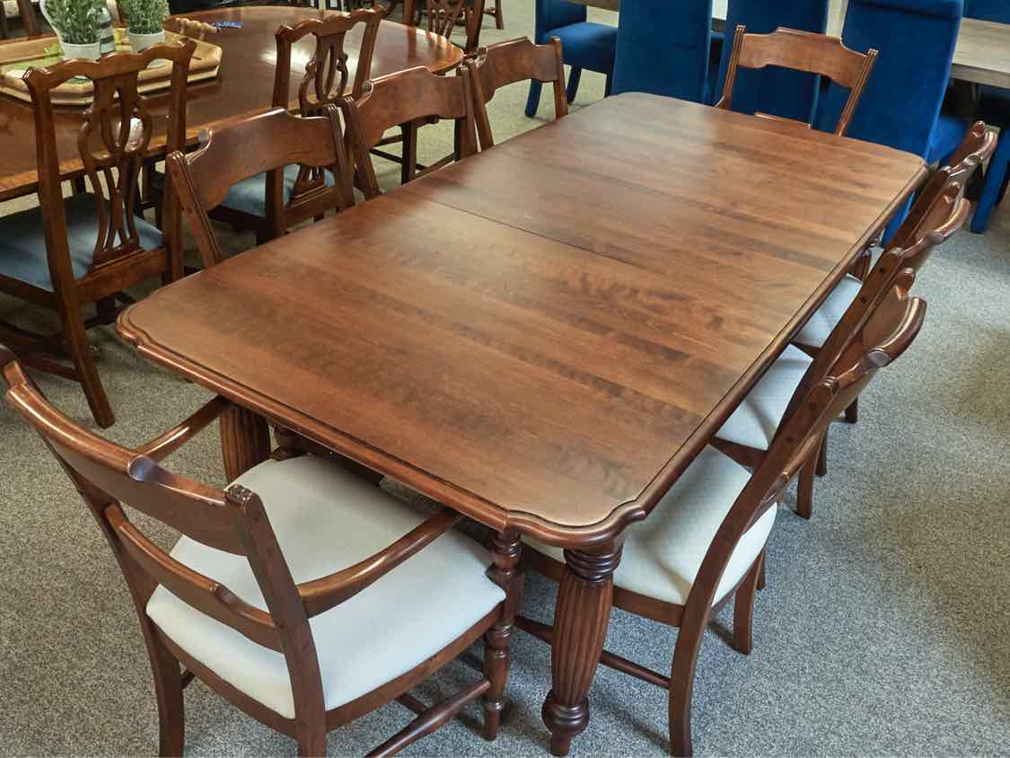 Nichols & Stone Cherry Dining Table & Set of 8 Chairs