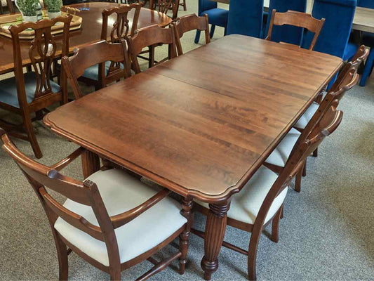 Nichols & Stone Cherry Dining Table & Set of 8 Chairs