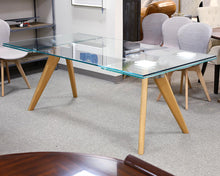 Bo Concept 'Moza' Glass  Dining Table with Self Storing Leaves
