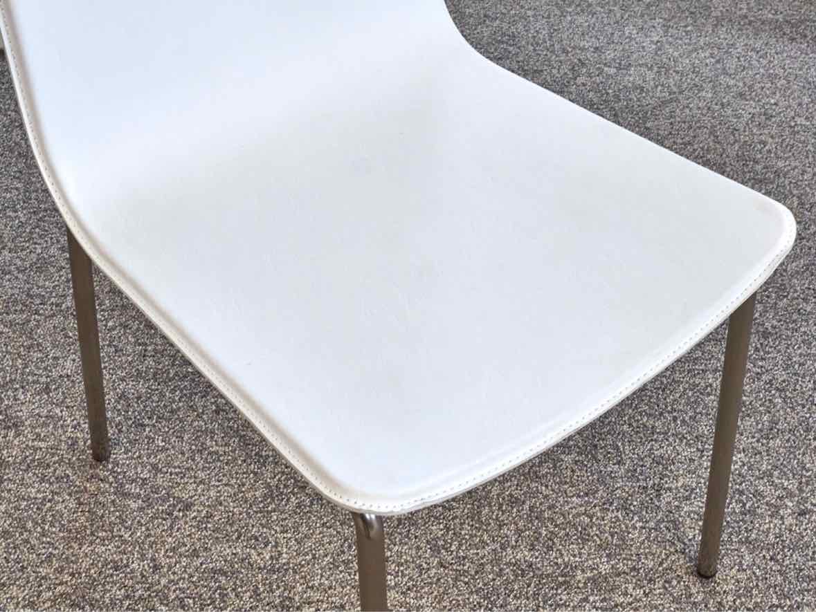 Set of 4 CB2 'Strut' CB2 Dining Chairs in Ivory Leather