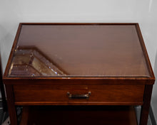 Pair of Baker Mahogany Glass Inlaid End Tables