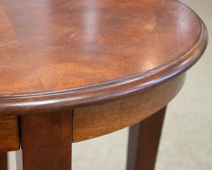 Pair of Round Cherry Stain Side Tables