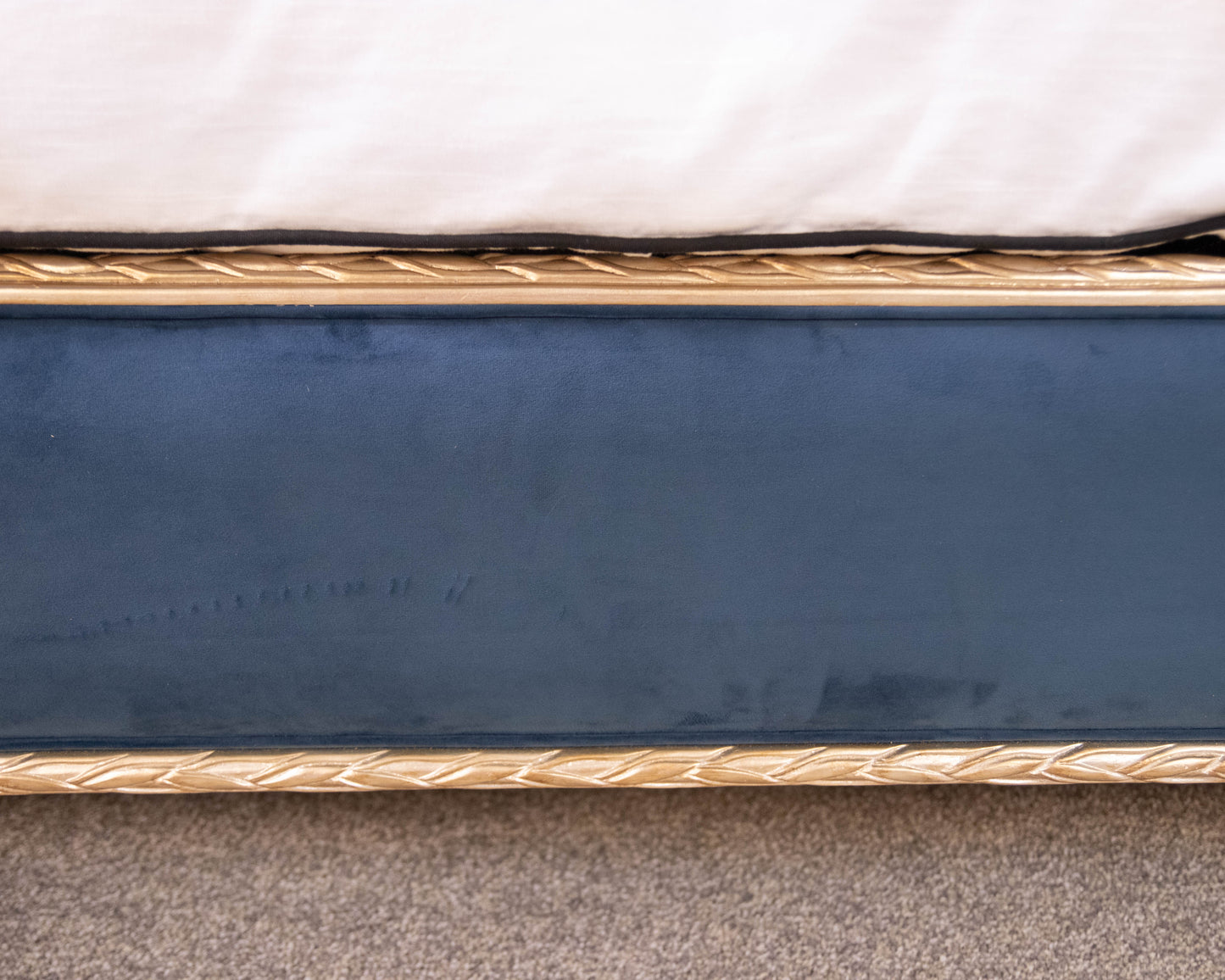 Caracole 'Composition's' Peacock Blue Velvet Upholstered Platform Queen Bed