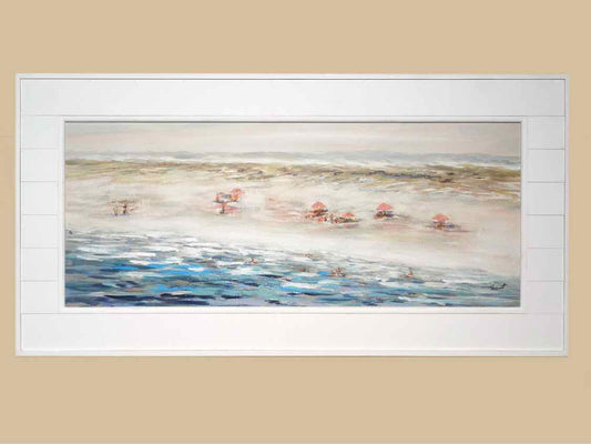 'At The Shore' Textured Print In Shiplap Frame