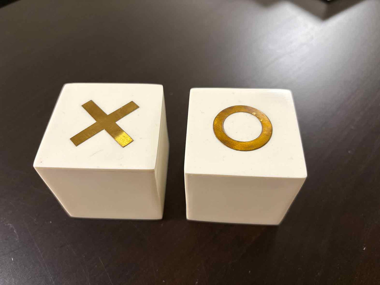 3D Cube Bone & Gold Tic-Tac-Toe