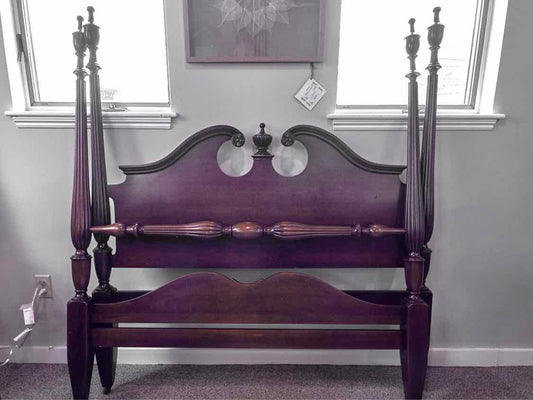 Solid Mahogany Traditional 4 Reeded Post Full Bed