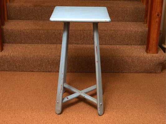 Distressed Marine Blue Finish Side Table