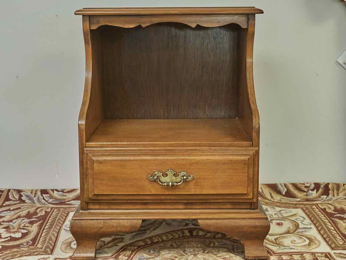 Maple 1 Drawer & Open Storage Nightstand