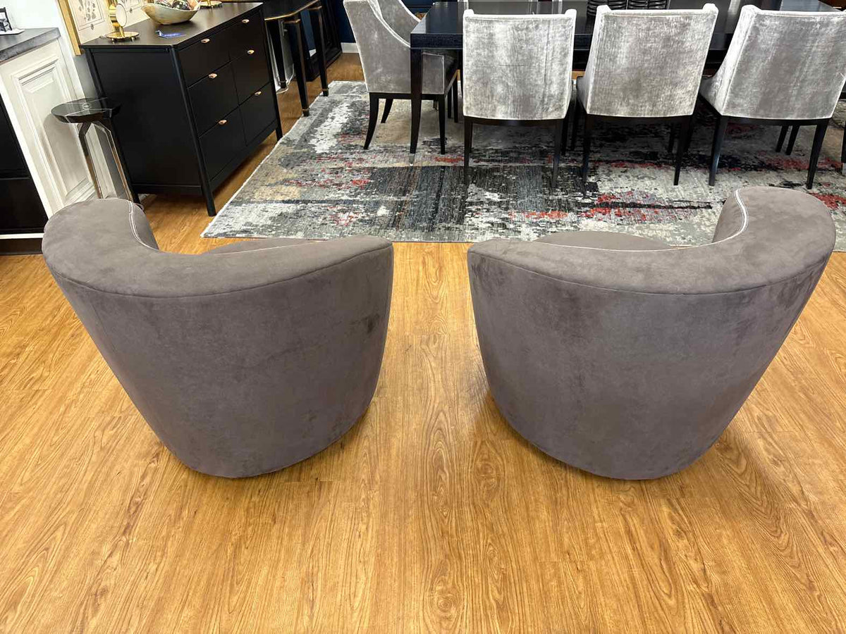 Pair of Asymmetrical Spiral Swivel Chairs