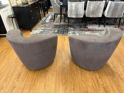Pair of Asymmetrical Spiral Swivel Chairs