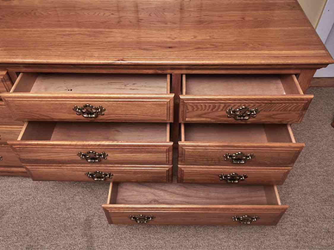 Athens Furniture Oak 8 Drawer Double Dresser