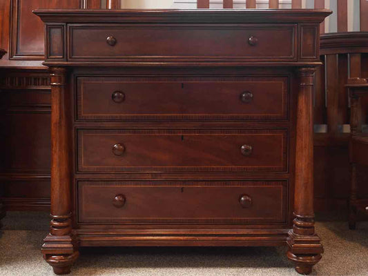Thomasville Mahogany Finish Empire Style Bachelor's 4 Drawer  Chest