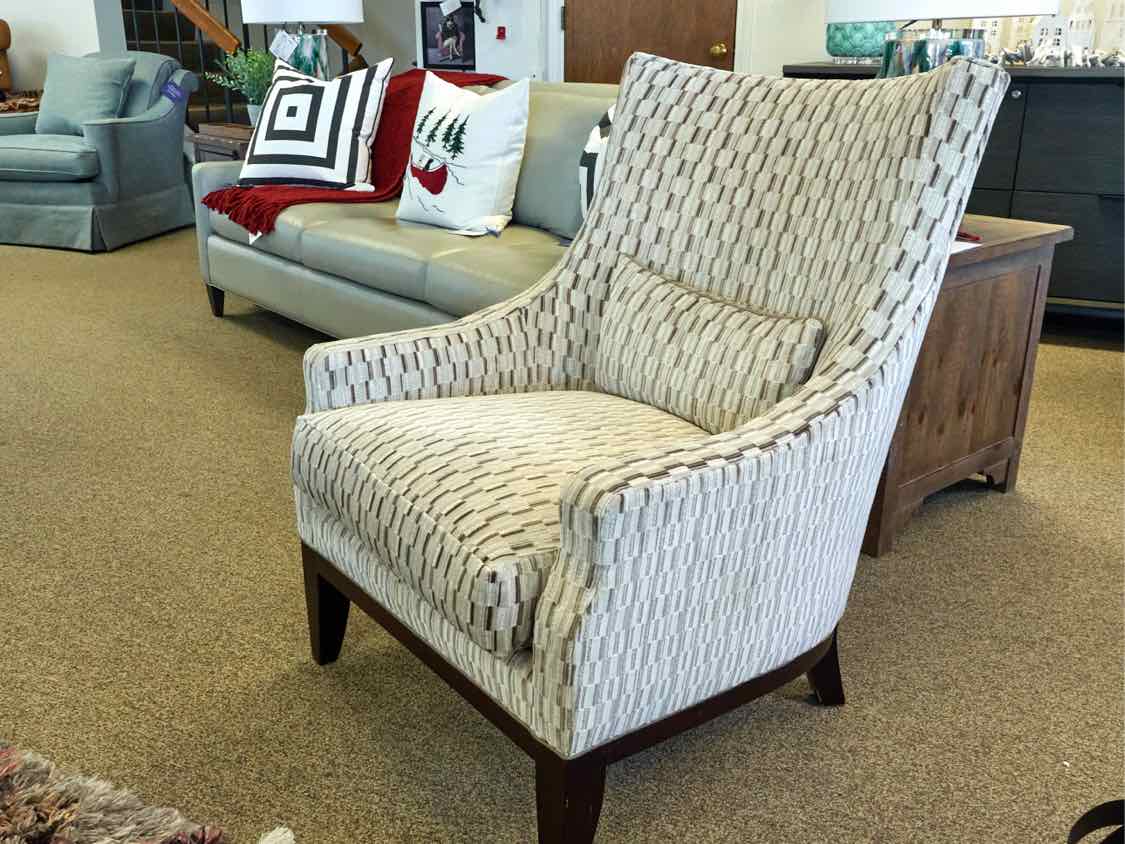 Lee Jofa Contemporary Lounge Chair in Check Upholstery