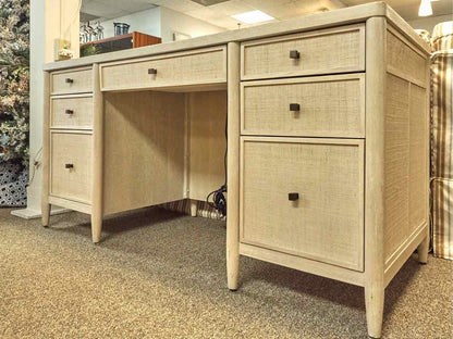 Riverside Maren Executive Desk in White Sands Finish